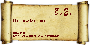 Bilaszky Emil névjegykártya